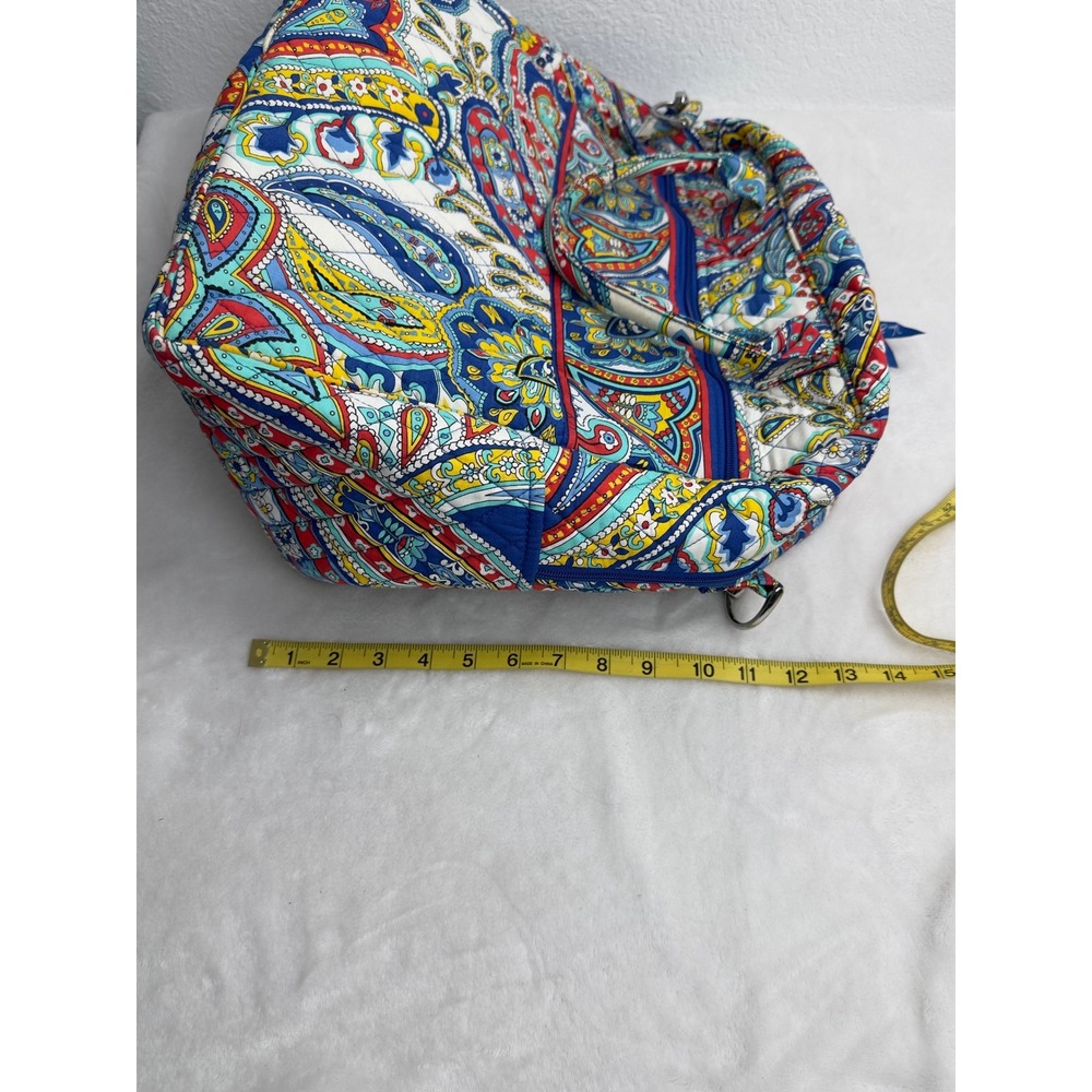 Vera Bradley Tote Bag Set Women Large Marina Paisley Like New Crossbody - Picture 10 of 11